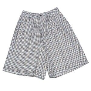 Ralph Lauren wool blend high waisted pleated plaid cuffed shorts women's size 10